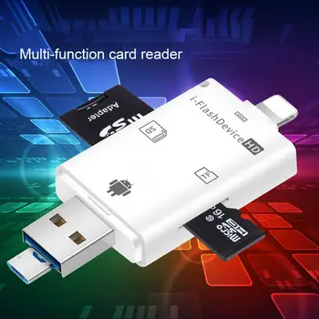 Biela Čítačka Pamäťových Kariet OTG Adaptér SD TF i-Flash Zariadenie HD Pre iPhone 12 IOS 14 Android
