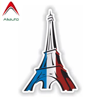 Aliauto Tvorivé Tour Eiffel Paris vo Francúzsku Vlajku Odtlačkový Nepremokavé PVC Reflexná Auto Nálepky Príslušenstvo Vinyl,14 cm*9 cm