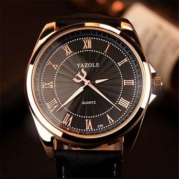 YAZOLE Mužov Top Značky Luxus Slávneho 2018 Náramkové hodinky Nový Dizajn Kožené Analóg Quartz Hodiny Ceasuri Erkek Prúd