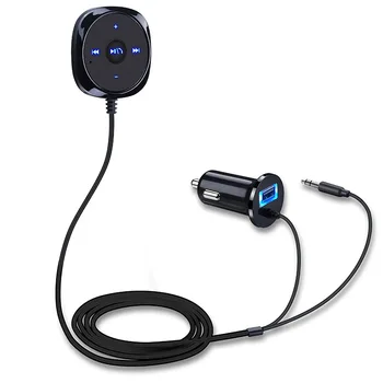 Magnetické Základne Handsfree Bluetooth Súprava do Auta A2DP MP3 s 3,5 mm AUX Audio Music Prijímač, Adaptér, USB Nabíjačka Pre iphone 8 Plus Android