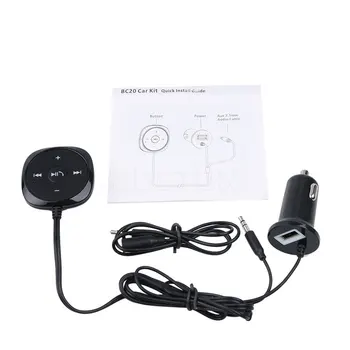 Magnetické Základne Handsfree Bluetooth Súprava do Auta A2DP MP3 s 3,5 mm AUX Audio Music Prijímač, Adaptér, USB Nabíjačka Pre iphone 8 Plus Android