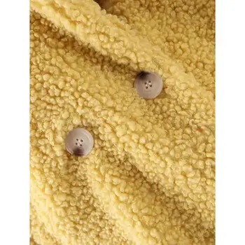 2019 Teplý zimný kabát ženy kawaii teddy kabát vintage yellow umelú kožušinu kabát žena Plus veľkosť chlpaté bunda vrchné oblečenie streetwear
