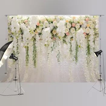Svadobné Pozadie Svadobné Sprcha Pozadí Veľké Biely Kvetinový Wister Dizajn, Dekorácie Fotografie Stánku XT-6749