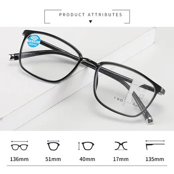 Seemfly Progresívna Multifokálna Okuliare na Čítanie TR90 Anti Modré Lúče Vysokej Kvality v Blízkosti Ďaleko Pohľad Zväčšovacie Presbyopia Okuliare