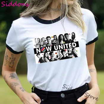 Hip Hop Vintage Čierna Biela Teraz United Grafické Tees Žena T-shirt Ženy 2020 Lete Zvonenie tričko Lumbálna Camisetas Mujer