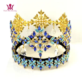 02222 Global High Grade Plný Tiara Visieť Prívesok Crystal Drahokamu Ručne Vyrobené Vlasy, Šperky Miss World Sprievod Korún
