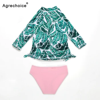 1-5 Rokov Dievčatá Plavky Dva Kusy Plavky Pre Dieťa Dievčatá Leaf Tlač Roztomilý Plavky Detský Plavecký Oblek Letné Plážové Oblečenie