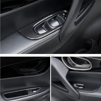 Pre Nissan Qashqai J11 2016 2019 ABS uhlíkových vlákien sa Okno Ovládací Panel Sklo Výťah Spínač Kryt Výbava Auta-Styling Príslušenstvo