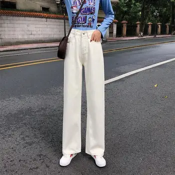 Žena Džínsy S Vysokým Pásom Oblečenie Širokú Nohu, Džínsové Oblečenie, Streetwear Vintage Kvality 2020 Módne Harajuku Rovné Nohavice