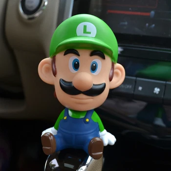 Super Mario o 'Maleo Brat Potriasa Hlavou Bábika Auto Doplnky Interiéru Auto Accessorie Domácnosť, Dekorácie na Stôl Mobil Mount