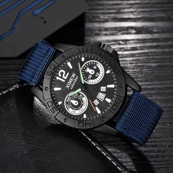 1pc / veľa Značkových Hodiniek Reloj Hombre Mens Módne Dátum náramkové hodinky Quartz Mužov Nylon Armády Vojenské Športové Hodinky Montre Homme