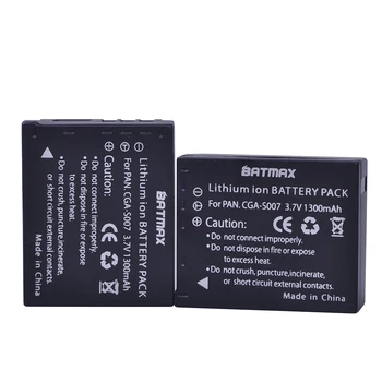 Batmax 4pcs CGA-S007 S007E S007 S007A Batérie +LCD USB Nabíjačka pre Panasonic DMC TZ1 TZ2 TZ3 TZ4 TZ5 TZ50 TZ11 TZ15 Bateria