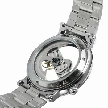 FORSINING Nové Mužov Automatické Mechanické Hodinky Top Značky Luxusné Nerezové Hodinky Kostra Transparentné Šport muž Náramkové hodinky