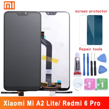 LCD displej Pre Xiao Mi A2 Lite 5.84 palcový dotykový displej digitalizátorom. montáž Pre Xiao Redmi 6 Pro Rám S Bezplatných Nástrojov
