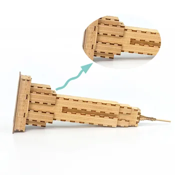 Laserové Rezacie DIY Empire State Building Hračky Drevené 3D Puzzle Hračka Montáž Model Drevené Remeselné Súpravy Stôl Dekorácie pre Deti