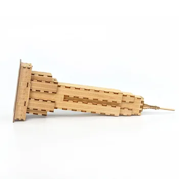 Laserové Rezacie DIY Empire State Building Hračky Drevené 3D Puzzle Hračka Montáž Model Drevené Remeselné Súpravy Stôl Dekorácie pre Deti