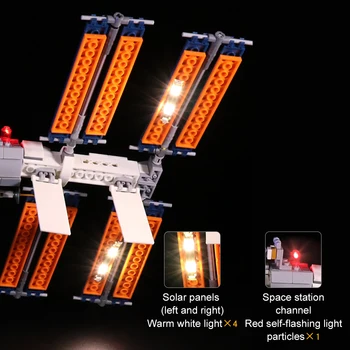 LED Svetla Kit Pre LEGO 21321 Nápady Série Medzinárodnej Vesmírnej Stanice Hračky, Stavebné Bloky, Osvetlenie Set
