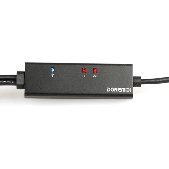 DOREMiDi MTU-10 MIDI USB Kábel USB MIDI Prevodník s Indikátor FTP Proceesing Čip