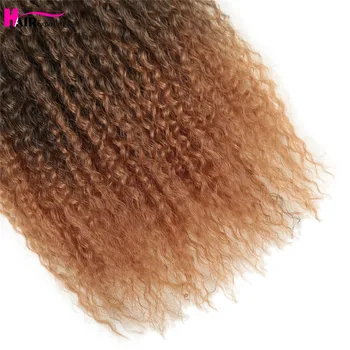 Kinky Afro Kučeravé Vlasy, Vrkoč Háčkovanie Pletenie Predlžovanie Vlasov 20-Palcový Marly Vlasy Čierne Ženy Ombre Hnedé Chybu Vlasy Expo Mesta