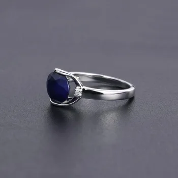 GEM BALET Prírodné Blue Sapphire Drahokam Krúžok Náušnice Šperky Set Pre Ženy, 925 Sterling Silver Gorgeou Zapojenie Šperky