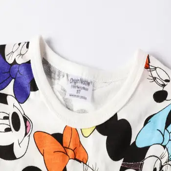 Disney Mickey Mouse Dievča Šaty Bavlnené Pyžamo Mäkké Bavlnené Roztomilý Sleepwear Baby Girl Noc Šaty Pohodlné oblečenie pre voľný čas