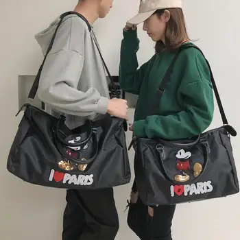Disney nové módne cestovná taška nepremokavé sequined Mickey Mouse telocvični taška prenosná veľkú kapacitu taška cez rameno