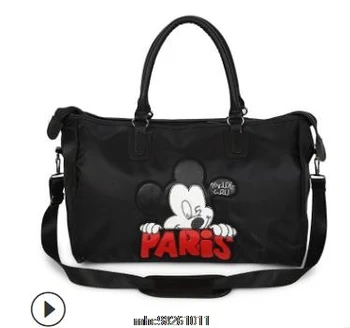 Disney nové módne cestovná taška nepremokavé sequined Mickey Mouse telocvični taška prenosná veľkú kapacitu taška cez rameno