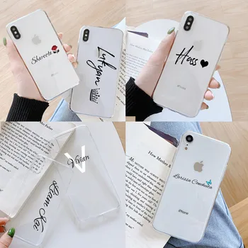 Osobné Vlastné Meno, Text, fotografiu, logo Jasné Pevného Priehľadného Telefón puzdro Pre iPhone 6 6S XS Max 7 7Plus 8 8Plus 5 X 11 Pro Max