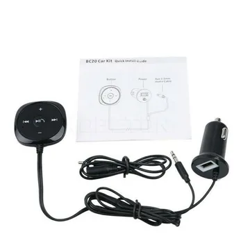 Bluetooth Prijímač Aux 3,5 mm Audio Prijímač, Adaptér, Bluetooth Handsfree Súpravou do Auta Bezdrôtový A2DP) Prehrávač Hudby 2.1 A USB Nabíjačka do Auta