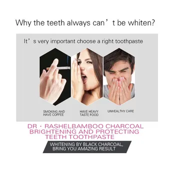 DR. RASHEL Zubnej Starostlivosti Bambusu Prírodné aktívne Uhlie Mint Zubná Hliadka Zubov Zubnou Ústna Hygiena, Starostlivosť o Zuby 100ml