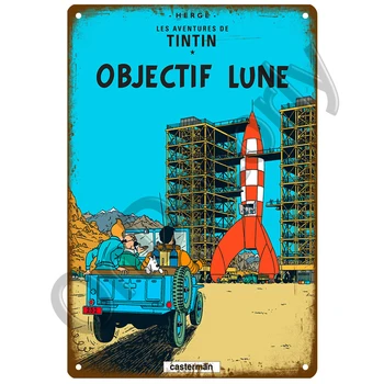 Tintin Preskúmať Hráč Doska, Kov Vintage Tin Prihlásiť Ošumelé Elegantný Dekor Kov Znamení Retro Bar Dekorácie Kovové Plagát Plechu