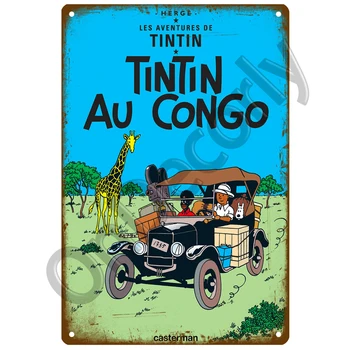 Tintin Preskúmať Hráč Doska, Kov Vintage Tin Prihlásiť Ošumelé Elegantný Dekor Kov Znamení Retro Bar Dekorácie Kovové Plagát Plechu