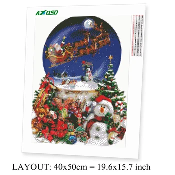 AZQSD Diamond Maľovanie Vianočných Jeleň Snehuliak Cross Stitch Súpravy na Vyšívanie, Diamond Výšivky Cartoon Ručné Remeslo
