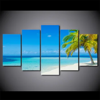 HD Vytlačené 5 Kus Plátna Umenie Modrá Seascape Maľovanie obrazov na Stenu pre Obývacia Izba Beach Plagát Doprava Zadarmo CU-2535C