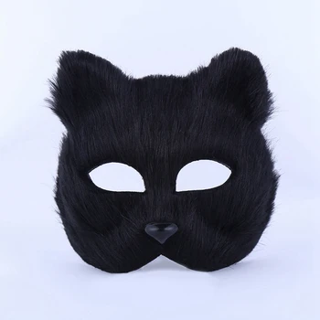 Cosmask Halloween Zvierat Päť Druhov Farieb, Plastové Villus Fox Maska Cosplay Party Polovicu Tváre Masku Halloween Maškaráda Maska