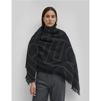 NewNordic TOT Klasické Logo Šatka Žena na Jeseň v Zime 2019,Geometrické lemovaný lady cashmere teplý šál šatku cashmereScarf
