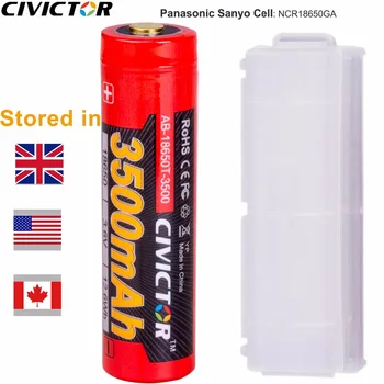 CIVICTOR Li-ion 18650 Batérie Chránené Panasonic Sanyo NCR 18650GA Lítium-iónová Bunky 3,7 V 18650 Nabíjateľná Batéria Baterka