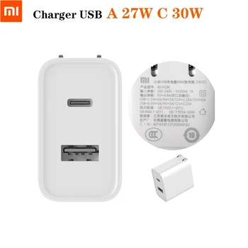 Pôvodný Xiao inteligentné USB Nabíjačka, cestovná 1A1C 30W Max Smart Výstup PD 2.0 QC 3.0 Rýchle Nabíjanie Typ-C 5V=3A 9V=3A 15V=2A