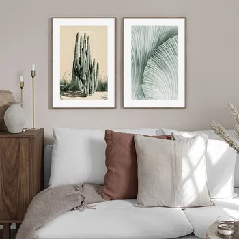 Škandinávsky Kaktus Krajiny Plátno Na Maľovanie Abstraktné Žena Telo Nordic Plagát, Tlač Wall Art Obraz Moderná Obývacia Izba Dekor