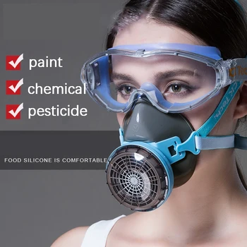 Silikónové Plynové Masky Nastaviť Respirátor Sprej Špeciálne Maska proti Prachu PM2.5 Priemyselného Prachu A Formaldehyd Ochranu Aktívne Uhlie Plynová Maska