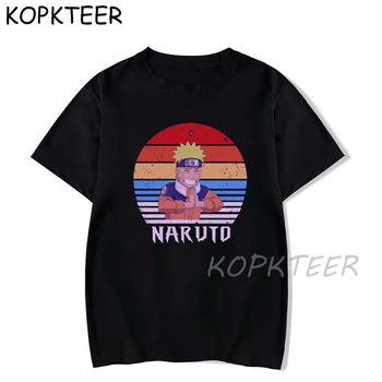 Naruto Ženy Muži T-shirt Estetika Sakura Japonské Anime Grafické Krátky Rukáv Bavlna Čierne Tričká Žena Camisetas 2020