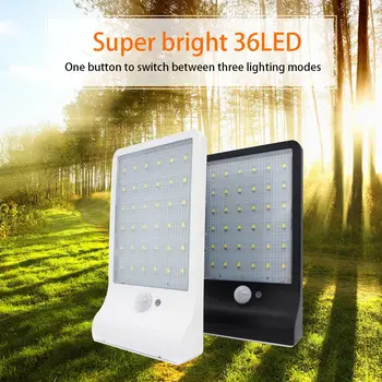 2020 Nový 36 LED Solárny Snímač Pohybu Záhrada Bezpečnostné Lampy Vonkajšie Vodotesné Svetlo pre Bezpečnosť