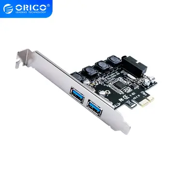 ORICO 2 Porte USB3.0 HUB PCI Express Rozširujúca Karta Adaptéra 5 gb / S Rýchlosť Super High Speed 19pin radič Pre Stolné PC