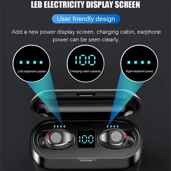 TWS Bezdrôtové Bluetooth Slúchadlá 5.0 Bezdrôtové Stereo Slúchadlá Slúchadlá Mini Športové Headset LED Displej S Power Bank