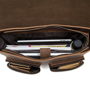 WESTAL pravej kože laptop taška pre pánske aktovky tote mužov messenger taška na cestovanie laptop taška na dokumenty počítač taška 9033