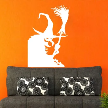 Zlá Čarodejnica Stenu, Nálepky Okno Obývacia Izba Gauč Halloween Čarodejnice Okno Odtlačkový Kuchyňa Vinyl Home Decor Art Nástenná Maľba