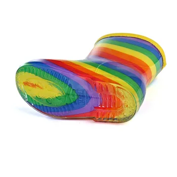 Deti Dážď Chlapci Dievčatá Jelly Topánky, Topánky Rainbow Farebné Boot Batoľa 2018 Jar Jeseň Fashion Gumy Rainboots