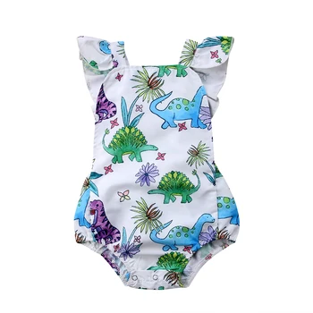 Móda Novorodenca Dievča Dinosaura Romper Jumpsuit Sunsuit Oblečenie Šaty Letné