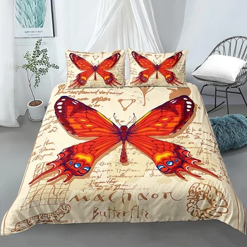 Motýľ Perinu posteľná bielizeň Sady Twin/Full/Queen/Kráľ Cumlík Posteľná Bielizeň Euro 220x240 Deka Kryt