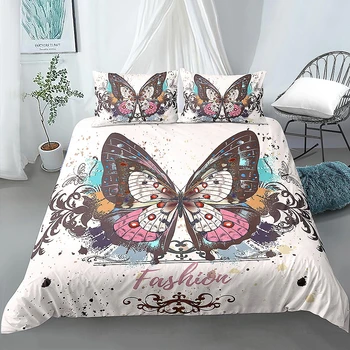 Motýľ Perinu posteľná bielizeň Sady Twin/Full/Queen/Kráľ Cumlík Posteľná Bielizeň Euro 220x240 Deka Kryt